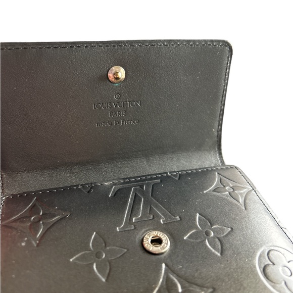 Louis Vuitton Elise Matte Vernis Charcoal Trifold Wallet - Picture 6 of 12